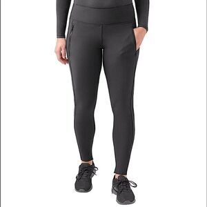 New High-Waist City Pants Active Leggings Pull on Zip Pockets Black - Small